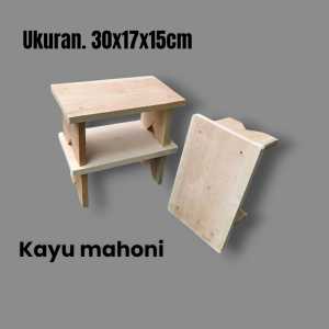 dingklik kayu mahoni/kursi jongkok kayu/kursi kayu pendek ukuran 30x17x15cm