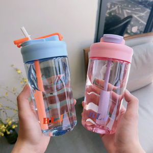 Botol Minum Tali Jinjing Infus Water Sedotan Model Bening Elegan Anti Tumpah 600 ml KLX 125