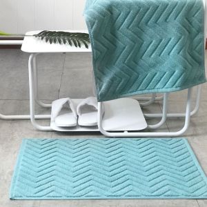 JEHUA Jacquard Wave Stripe Floor Towel 4060cm 3D Cotton Bathroom Mat Bathtub Towels Machine Washable SPA Shower Mat Hotel