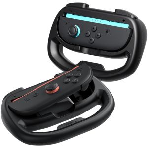 JSAUX Nintendo Switch 2 Steering Wheels for JoyCon Controller Mario Kart 9/8 Deluxe Realistic Racing with Comfortable Grip