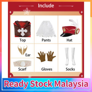 Genshin Impact Klee Cosplay Costume Backpack Wig Klee Costume for Kids Adults Outfits Dress Backpack Halloween Carnival All Size