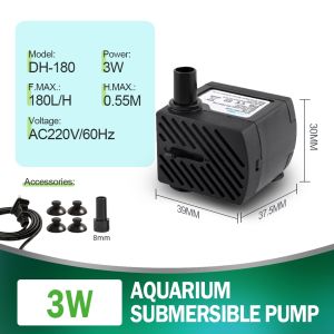 Mini Submersible Water Pump for Aquarium Tabletop Fountains Pond Water Gardens and Pet Fountains