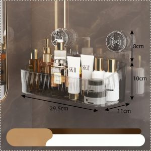 กล่องเก็บผลิตภัณฑ์ดูแลผิว ความจุขนาดใหญ่ ติดผนังแบบไม่ต้องเจาะ ชั้นวางของในครัว ล้างทําความสะอาดได้