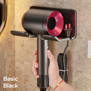 Hair Dryer Holder Storage Rack Dhesive Wall-mounted Hair Dryer BS Bathroom Shelf Storage Hair Dryer Rack Organizer