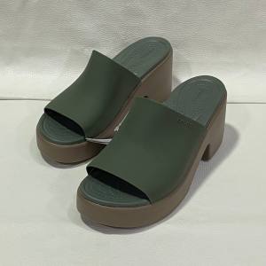 รองเท้าแตะส้นสูง Brooklyn ผู้หญิง สไตล์เกาหลี หนัง PU สีดำ/ครีม/เทา