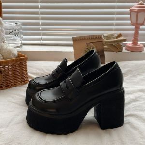 Size 35-40 Versatile Thick soled Thick Heel Leather Shoes High Heels Retro Mary Jane Shoes for Women