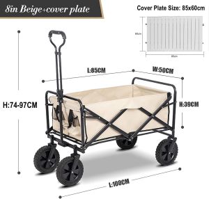 Nicedeal Collapsible Folding Wagon Trolley Cart Outdoor Utility Foldable 8inch Wheels