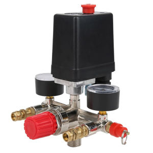 【Local Warehouse】Pressure Control Switch Air Compressor Bracket Assembly Pressure Control Switch Valve Manifold Regulator for Bama Air Compressor Switch Pump Accessories Pressure Controller Regulator Assembly for Bama Bracket Pressure Switch