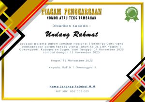 Piagam Penghargaan Dalam Bentuk Template PPT Ukuran A4 Model ai01