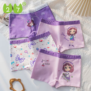 27KIDS Combo 4 quần chíp đùi cho bé gái họa tiết bé gái cute quần lót tam giác trẻ em cotton thoáng mát co giãn quần lót trẻ em quần lót flat corner