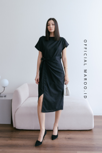 Maroo - Lora Dress/Dress Natal/Dress Maroon/Dress Korea Style/Dress Imlek
