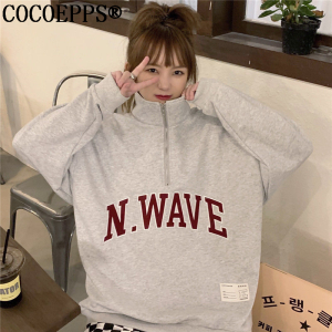 COCOEPPS Áo Len Áo Nữ Tay Dài Thêu Dáng Rộng Cổ Điển Thoải Mái TT