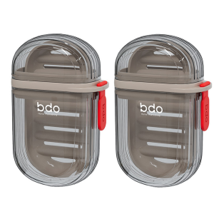 Portable Soap Box For Travel Leak-proof Plastic Soap Dish Sealed Drainable Soap Box With Lid [German Red Dot Design Award]