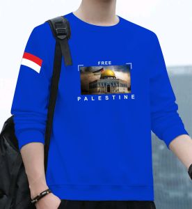 Diskon Spesial Sweater Keren Crewneck Elegan Kaos Pria Trendy Sweatshirt Indonesia Free Palestine
