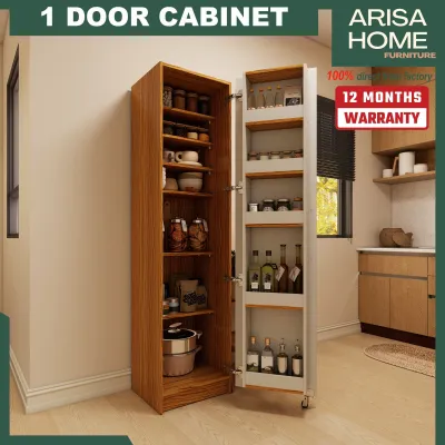 ArisaHome Integrated Sideboard Cabinet Storage Cabinet High-standing Cabinet Kitchen Cabinet Home Cabinet with Wheel