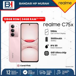 realme C75x 8+16GB* + 128GB | Armol Shell | 45W Fast Charging (IP68/69 Anti debu & Air | Military Grade shock resistance | Baterai 5600mAh 45W Fast Charge)