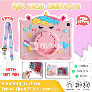 SAMSUNG Tab A7 Lite 2021 T225 Softcase Cute Unicorn Casing Case Stand