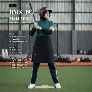 BELIEVE BMS 49 - Setelan Kaos Olahraga Wanita Muslimah BISA COUPLE - Oneset Sport Senam Yoga Jogging Tenis Padel Kekinian