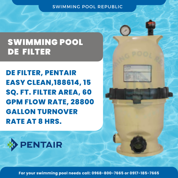Swimming Pool DE Filter, PENTAIR EASY CLEAN,188614, 15 SQ. FT. FILTER
