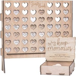 Heart Unique Wedding Guest Book Decoration Memory Personalized Name Drop Signature Guest Book Alternative