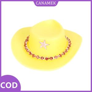 CANAMEK✨ 4Pcs Thu Nhỏ Nhựa Búp Bê Hat Tây Cowboy Hat Cowgirl Hat Cho Búp Bê Trang Trí Phụ Kiện