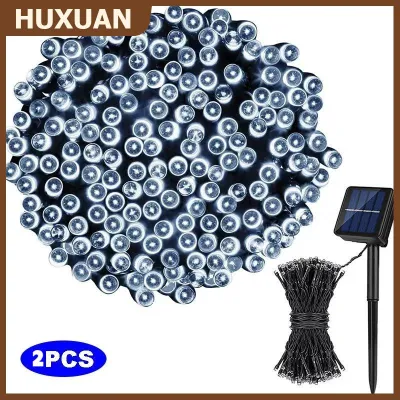 ❤❤❤Hot Sale HUXUAN 12M LED Năng Lượng Mặt Trời 100 LED Đèn Giáng Sinh Ngoài Trời Không Thấm Nước Cho Đảng Cổ Tích Vườn Xmas Tree Trang Trí Năng Lượng Mặt Trời Đèn