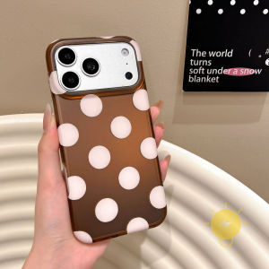 For iPhone 17 Pro Max Case TPU Polka Dot Plating Phone Case For 16 15 14 13 Cover Aesthetic Korean Cute