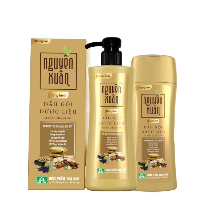 [HCM]Dầu gội dược liệu Nguyên Xuân Bồng Bềnh (Vàng) - Phù hợp cho tóc dầu tóc bết.