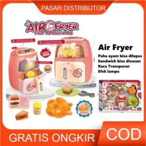 Mainan Anak AIR FRYER Light Effect Mainan Anak Dapur Masak Masakan Lengkap Ada Efek Lampu