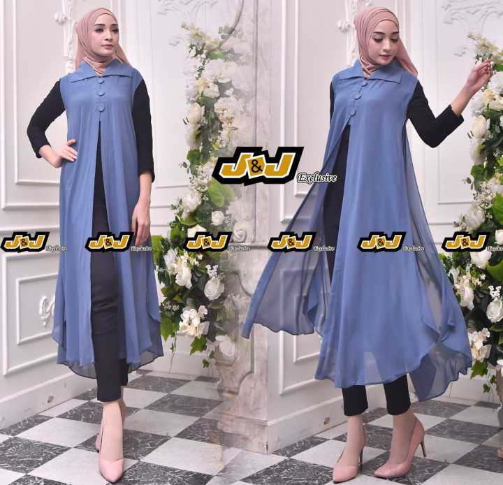 Outer oval polos// outer kardigan ceruty polos//pakaian wanita