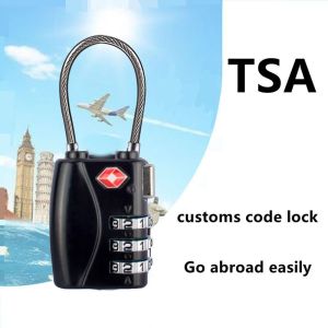 CHUAN High Security Portable Waterproof Cable Luggage Lock Customs Code Lock TSA Customs Lock Padlock with Steel Cable Smart Combination Lock