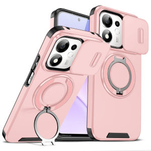 New Military Armor Shockproof Case For Honor 600 Smart Honor600 600Smart 5G Magnetic Bracket Phone Shell Rotating Stand Slide Camera Lens Protection Cover For Honor600 Smart 5G