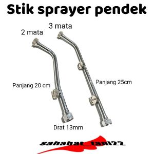 Stik sprayer Pipa bengkok 3 cabang nozzle untuk sprayer tangki mesin dan elektrik