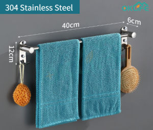 [OKLIFE.SG] Toilet Bathroom Towel Rack Hanger Hang holder racks Wall Hanging Wall-mounted