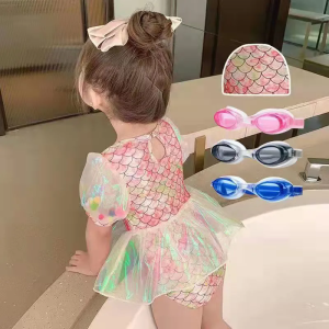 FED Girls Swimsuit Cute Mermaid Theme Shiny Scales Design