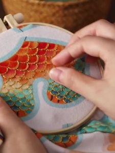 Embroidery handmade DIY material kit water qilin fabric plush plush pendant Chinese style auspicious beast sachet pendant