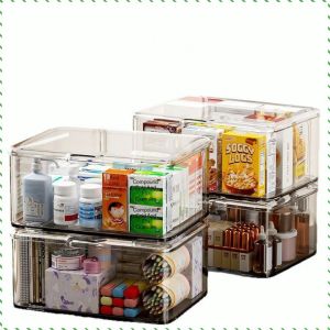 ตะกร้าเก็บของ กันฝุ่น การจัดเก็บยา ดีต่อสุขภาพและปราศจากกลิ่น ที่เก็บเครื่องสําอาง อะคริลิค