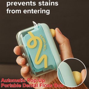 Portable Automatic Pop-Up Dental Floss Box Pop-Up Floss Dispenser Flosser Holder Tool Dental Floss Storage Box