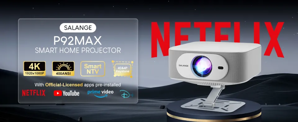 NetfIix-Licensed & HDR10+ & 3D Sound] 4K Vidéoprojecteur