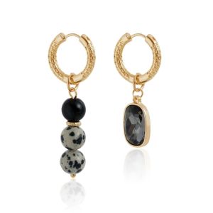 UNDATA Adjustable Zircon Pendant Necklace Tiger Eye Chain Black Zircon Earrings Fashion Double Layer Bead Stone Necklaces Gifts