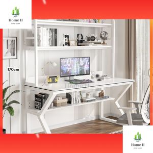 Students with bookshelf learning tables Computer Table Work Desk Wood Home Office Table With Drawers Room desk