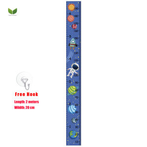 Hook Provided2.0 MX0.2 M Kids Growth Height Chart Handing Ruler For Kids Kids Height Measure Ruller Wall Decor Canvas Material Removable Stylish Minimalist Design