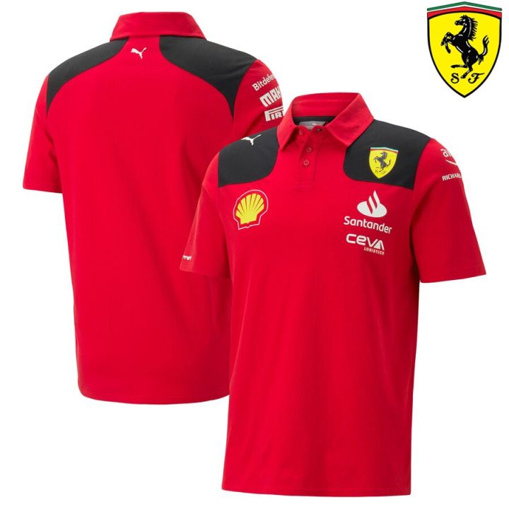 2023 Latest F1 Racing Suit + Ferrari Team POLO Shirt + Unisex Summer Short Sleeve T-Shirt