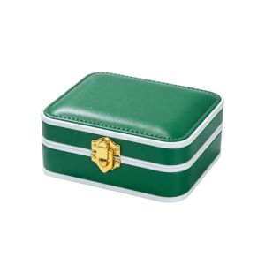 CWIE1 PU Leather Lockable Jewelry Box Lockable Double Layer Jewelry Storage Case Case Holder Portable Double Layer Jewelry Box Travel