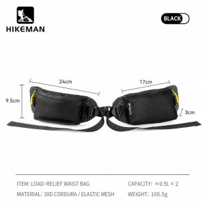 Hikeman New Tactical Waist Bag Lightweight 30D Cordura Waterproof Running Hiking Cycling Fanny Pack Outdoor Sports Belt Bag