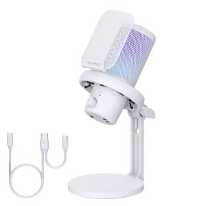 FEELWORLD ไมโครโฟน USB สำหรับเล่นเกม VM1ไมโครโฟนคอนเดนเซอร์พร้อมไม่มีเสียงรบกวนปิดเสียงไฟ RGB อุปกรณ์คอมพิวเตอร์สำหรับนักเล่นเกม YouTube Twitch Podcast สตรีมมิ่งการบันทึกการสนทนาออนไลน์ PS4 PS5