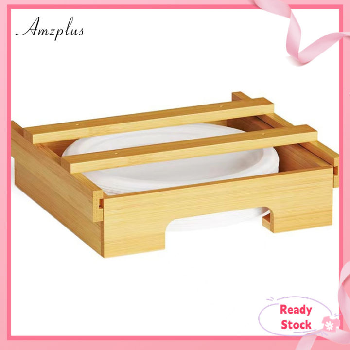 9-Inch Paper Plate Dispenser Under Cabinet Wall Mounted Plate Storage ...