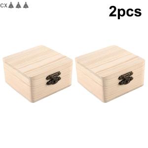 CX🎄💓💥 8x8x4.7cm đồng bằng tự nhiên bằng gỗ đóng gói hộp lưu trữ Hộp quà tặng hộp lưu trữ bằng gỗ hộp lưu trữ đồ lặt vặt nhà lưu trữ hộp