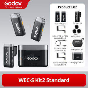 Godox 2.4GHz WEC-S Wireless Microphone System for Sony Cameras Max 200m Los Range for Interviews Live Commentaries Filming