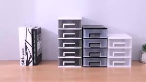 【LDIES】ครัวเรือนใสสก์ท็อปกล่องเก็บหลายชั้นที่เรียบง่ายพลาสติก A4กระดาษลิ้นชักตู้เก็บสำนักงานเอกสารเรียงลำดับกล่อง4D40